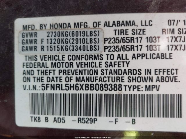 Honda Odyssey Ex-l Image 9