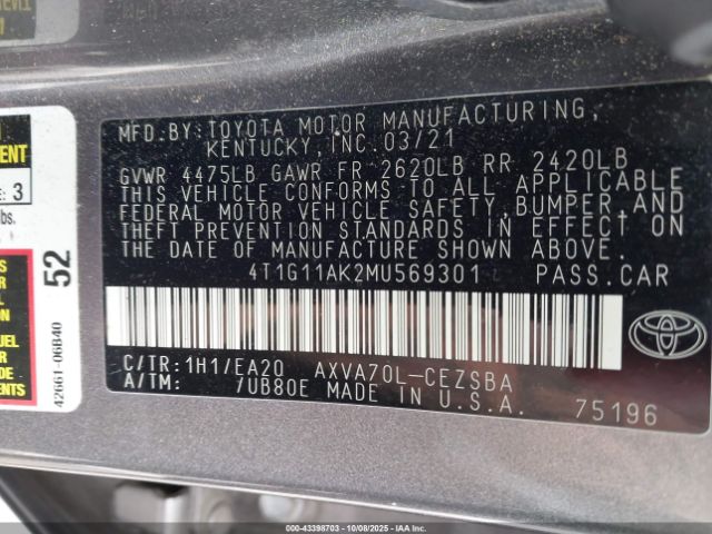 Toyota Camry Se Image 13