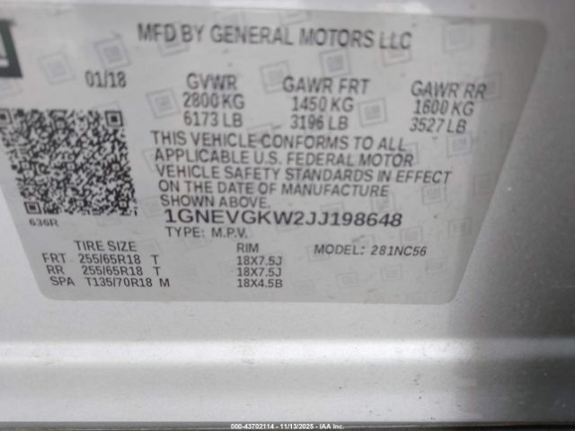 Chevrolet Traverse 1lt Image 8