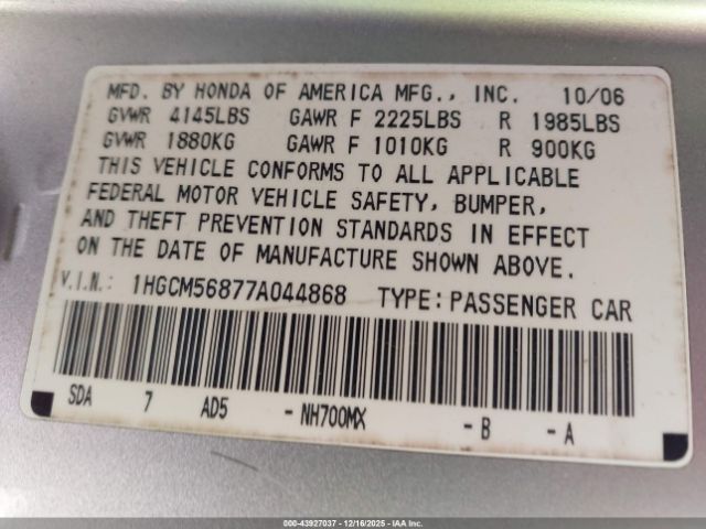 Honda Accord 2.4 Ex Image 16